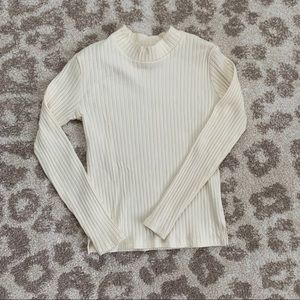 Girls White Knit Turtleneck - size 8 - Zara